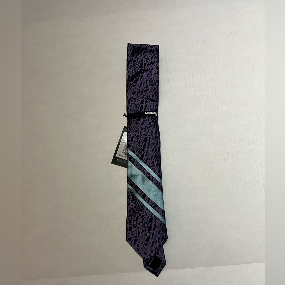Murano men’s purple grey camo silk tie